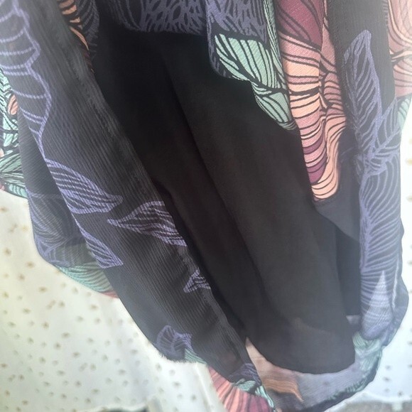 Anthropologie Maeve Brelin Floral Sheer Mix Print Button Down Lined Dress PS - Picture 6 of 9